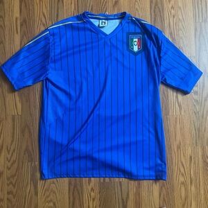 Italy FIGC Italia National Football Soccer Jersey Shirt  Size Large Blue